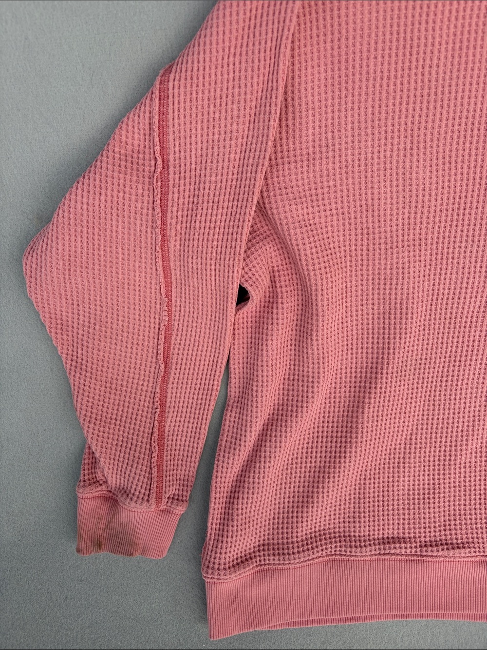 aerie Pink Waffle Knit Crew Sweater - Picture 3 of 4